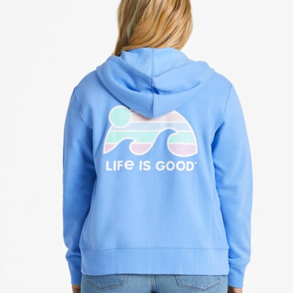 Life Is Good Tops - Life is Good W's Colorful Wave Simply True Fleece Zip Hoodie